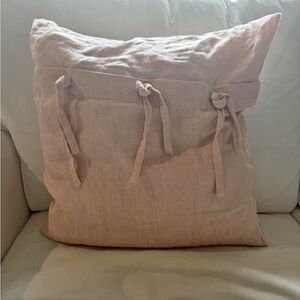 🎀IKEA PINK LINEN TIE FRONT THROW PILLOW🎀